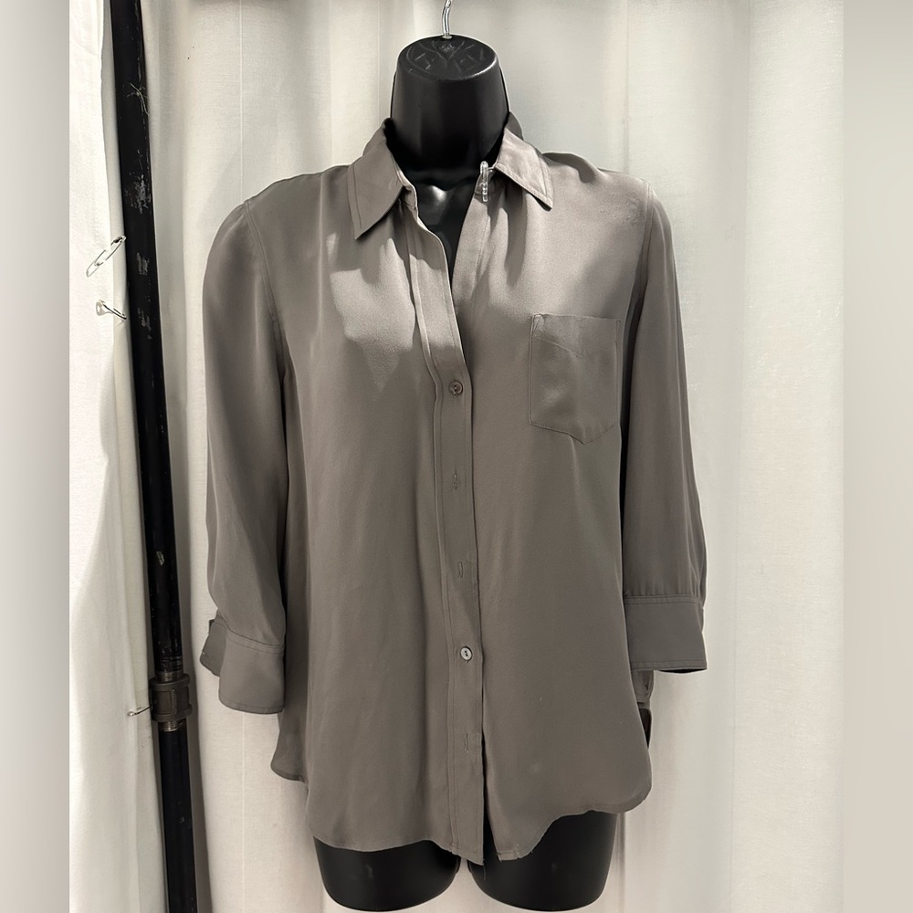 L’Agence - Dark Grey Silk Blouse.